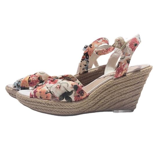 American Eagle Summer Floral Wedge Strappy Sandals 8.5 - Picture 7 of 7